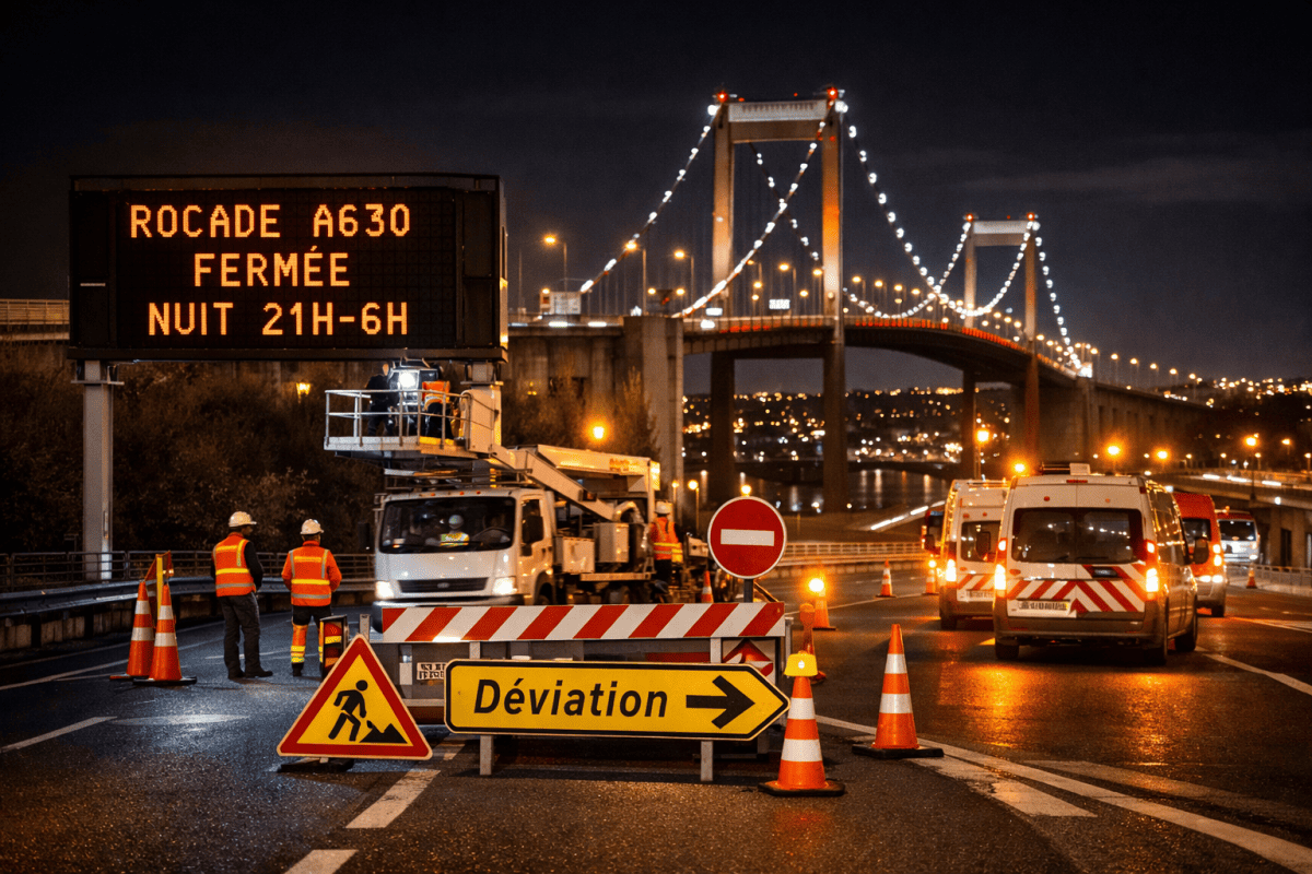 Travaux sur le pont d’Aquitaine : fermetures nocturnes de la rocade A630 pour maintenance